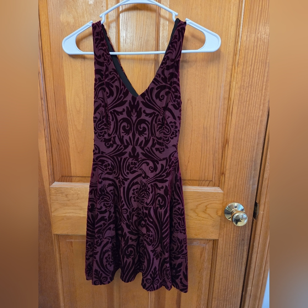 Design Lab Lord & Taylor Deep Burgundy Backless Dress